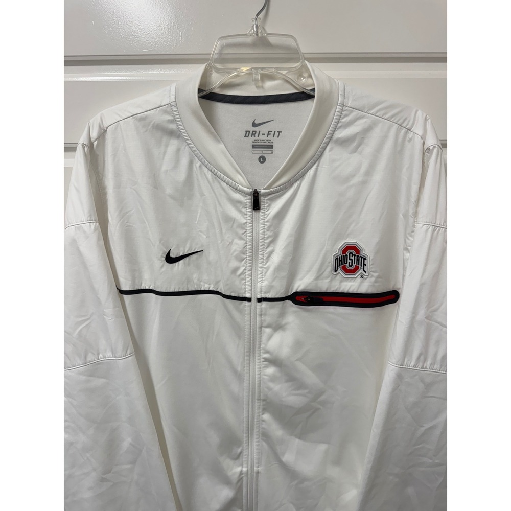 Nike Ohio State Buckeyes Dri-FIT Full Zip Jacket White Mens Large NCAA OSU